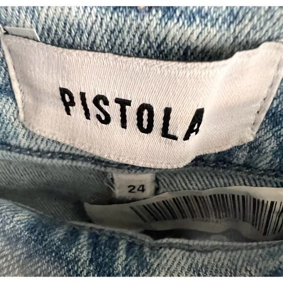 PISTOLA Presley acid washed thrashed torn ripped denim blue jeans sz 24 - Picture 4 of 9